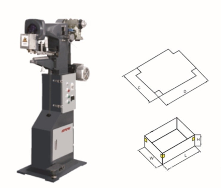 Handmatige rigide box hoek plakmachine hoek plakband machine rigide box maken machine